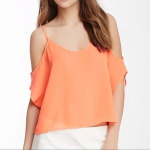 LUSH Cold Shoulder Sheer Blouse
